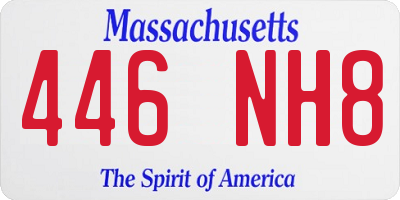 MA license plate 446NH8