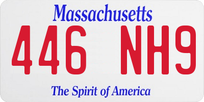 MA license plate 446NH9