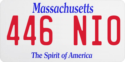MA license plate 446NI0