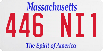 MA license plate 446NI1