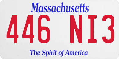 MA license plate 446NI3
