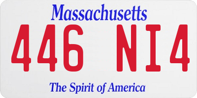 MA license plate 446NI4