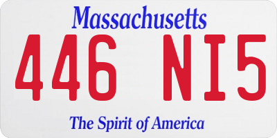 MA license plate 446NI5
