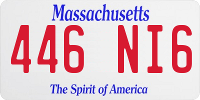 MA license plate 446NI6