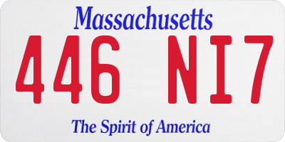 MA license plate 446NI7