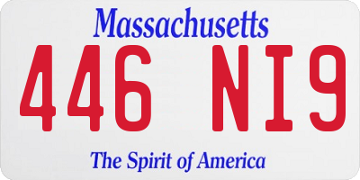 MA license plate 446NI9