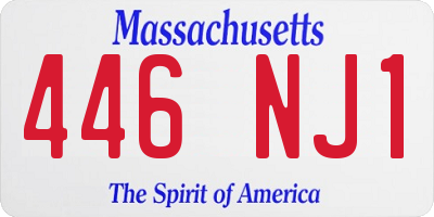 MA license plate 446NJ1