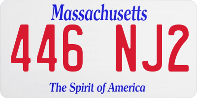 MA license plate 446NJ2