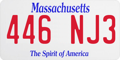 MA license plate 446NJ3