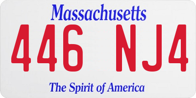 MA license plate 446NJ4