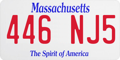 MA license plate 446NJ5