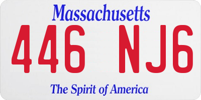 MA license plate 446NJ6