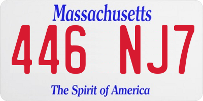 MA license plate 446NJ7