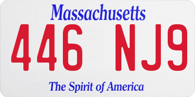 MA license plate 446NJ9
