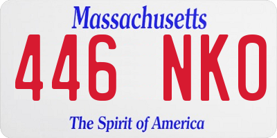 MA license plate 446NK0