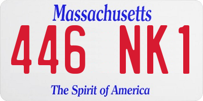 MA license plate 446NK1