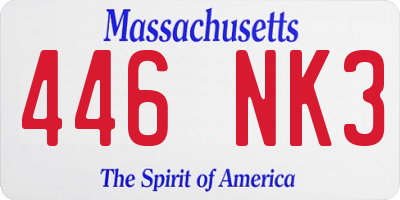 MA license plate 446NK3