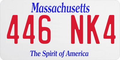 MA license plate 446NK4