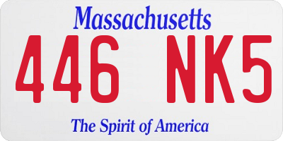 MA license plate 446NK5