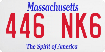 MA license plate 446NK6