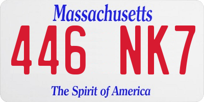 MA license plate 446NK7