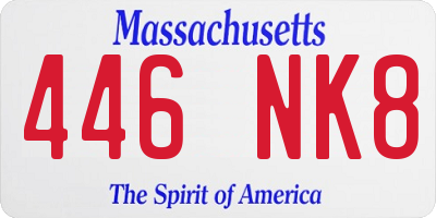 MA license plate 446NK8