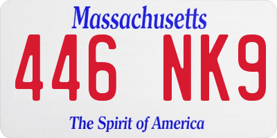 MA license plate 446NK9
