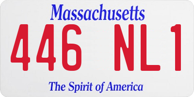 MA license plate 446NL1