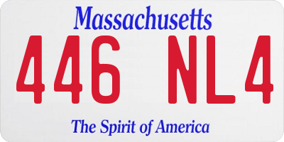 MA license plate 446NL4