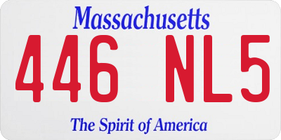 MA license plate 446NL5
