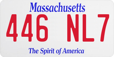 MA license plate 446NL7