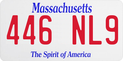 MA license plate 446NL9