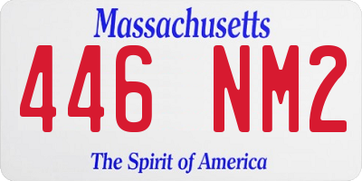 MA license plate 446NM2