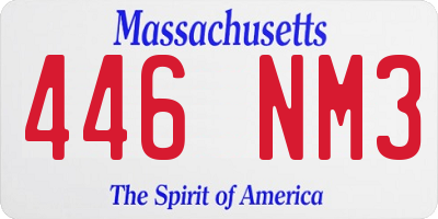 MA license plate 446NM3