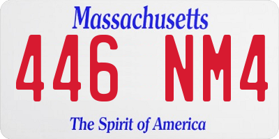 MA license plate 446NM4