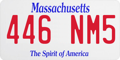 MA license plate 446NM5