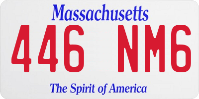 MA license plate 446NM6