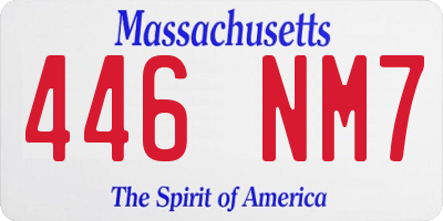MA license plate 446NM7