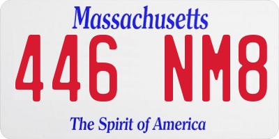 MA license plate 446NM8