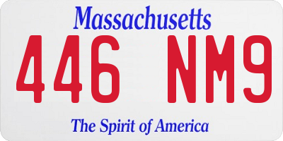 MA license plate 446NM9
