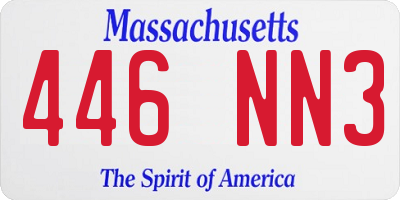 MA license plate 446NN3