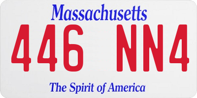 MA license plate 446NN4