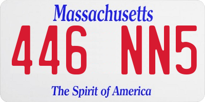 MA license plate 446NN5