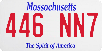 MA license plate 446NN7