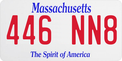 MA license plate 446NN8