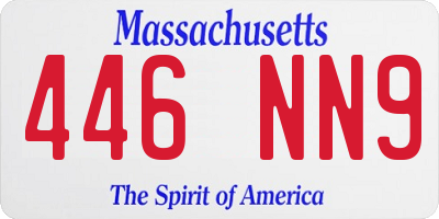 MA license plate 446NN9