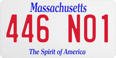 MA license plate 446NO1