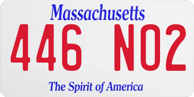 MA license plate 446NO2