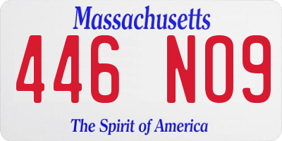 MA license plate 446NO9