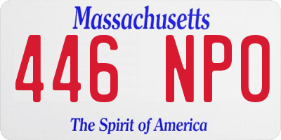 MA license plate 446NP0